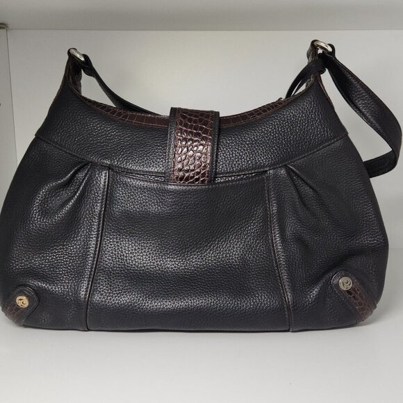 Vintage Brighton Pebble Leather Handbag Black/Brown - Picture 6 of 15